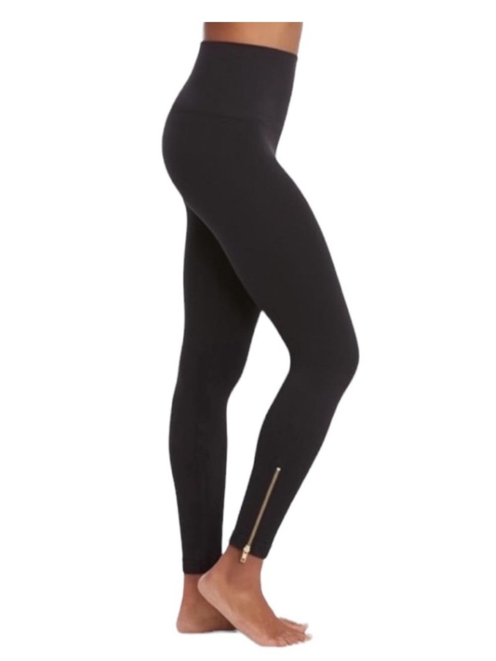 Spanx Black Seamless Side Zip Leggings